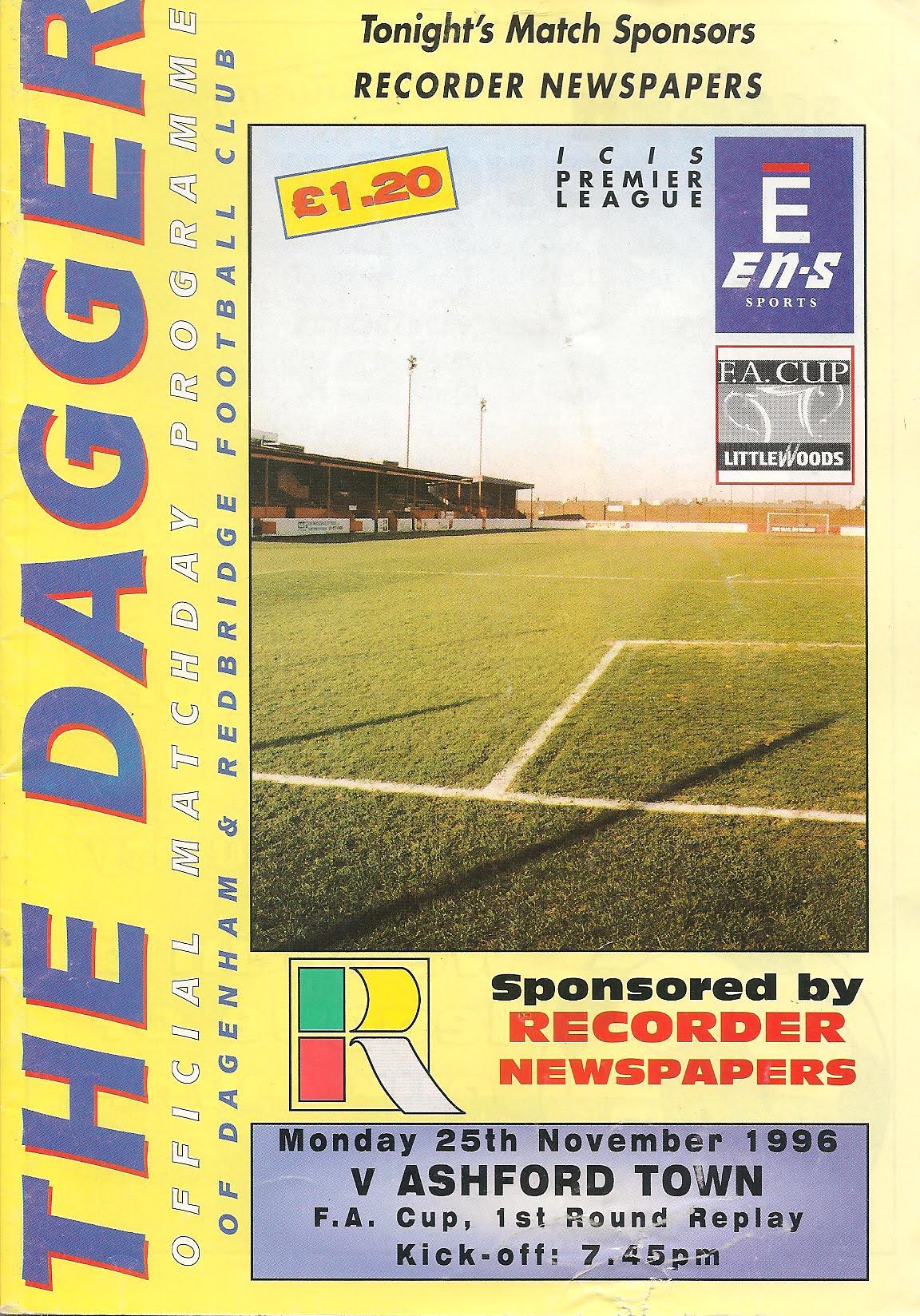 1996/97 Dagenham AshfordProgramme