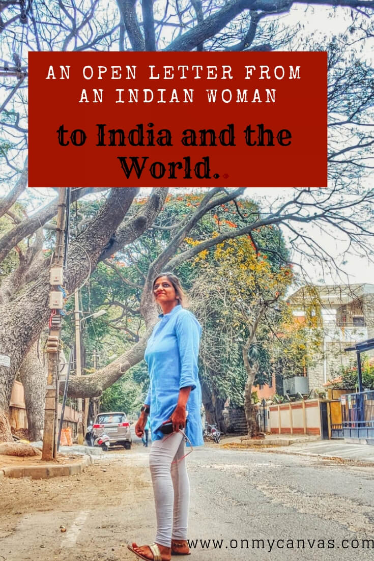 priyanka gupta standing on a street in bangalore photo being used for an open letter from an indian woman to india and the world