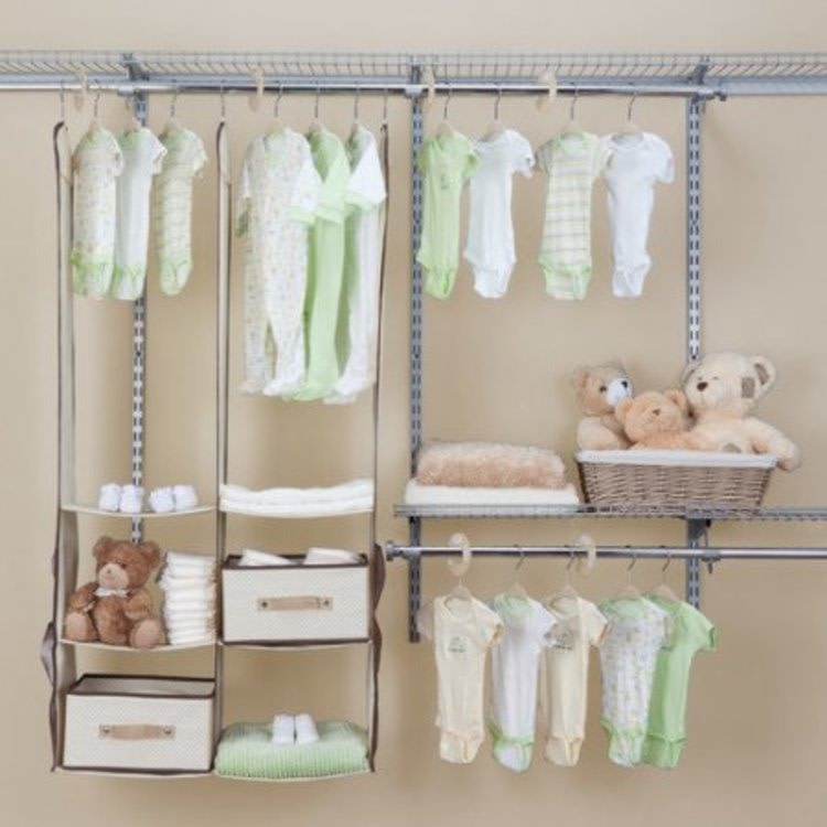 Nursery closet organization.  Love that everything is adjustable to grow as your baby does.