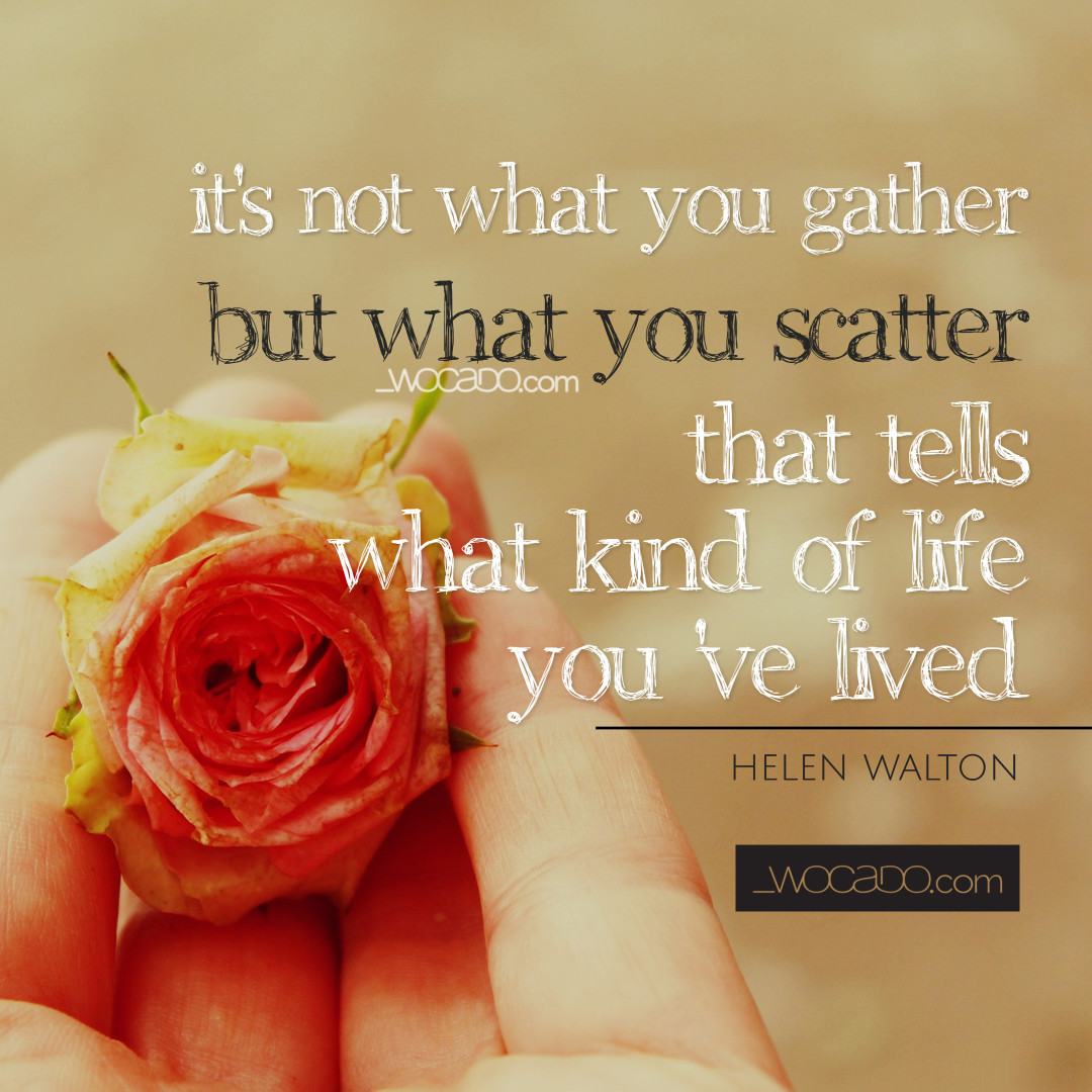 what kind of life you've lived -wocado quote