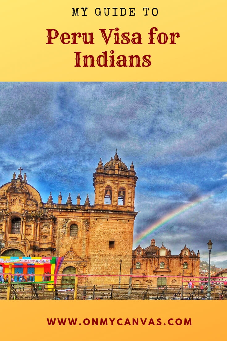 cusco cathedral at plaza de armas in cusco peru being used for pinterest image for Peru visa for indians travel guide