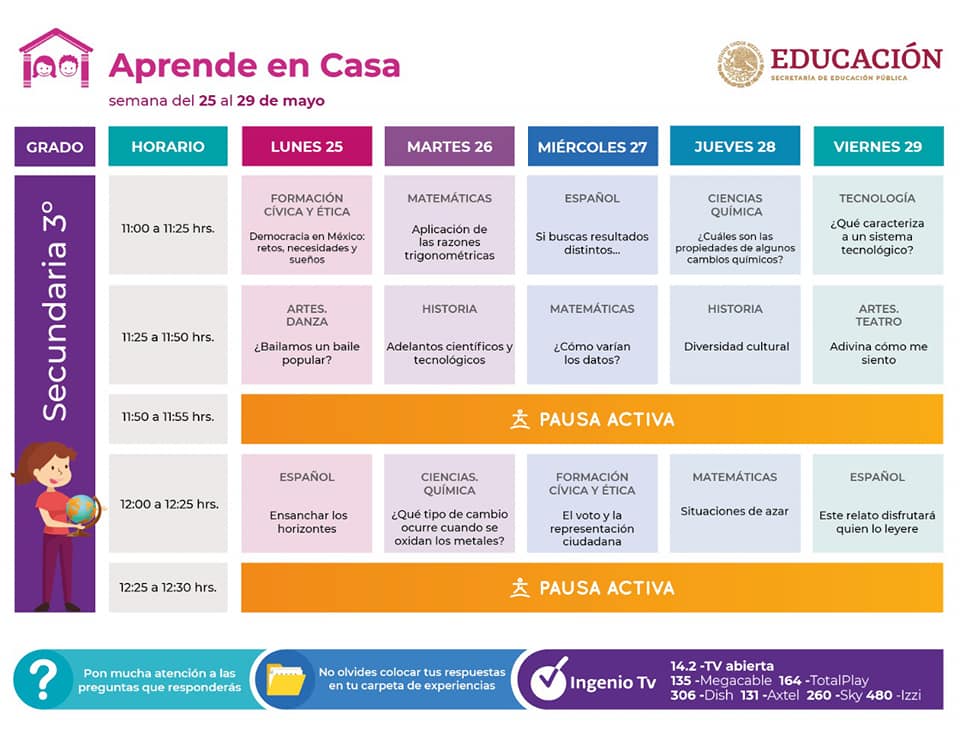 #AprendeEnCasa - 29 de mayo - 3° de Secundaria