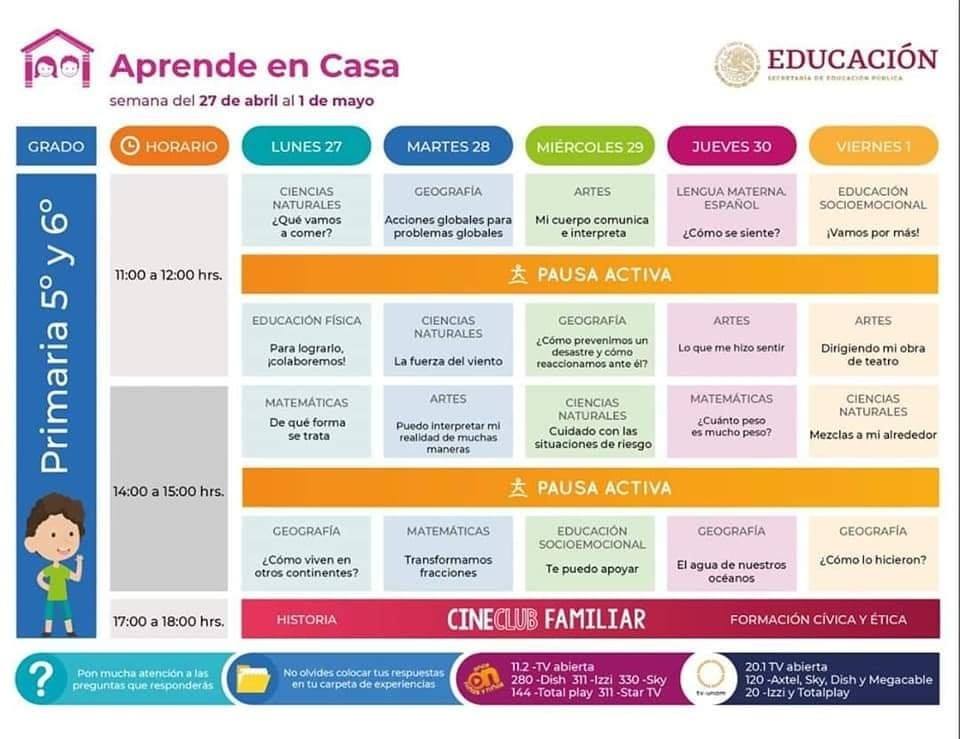 #AprendeEnCasa - 28 de abril - 5° y 6° Primaria