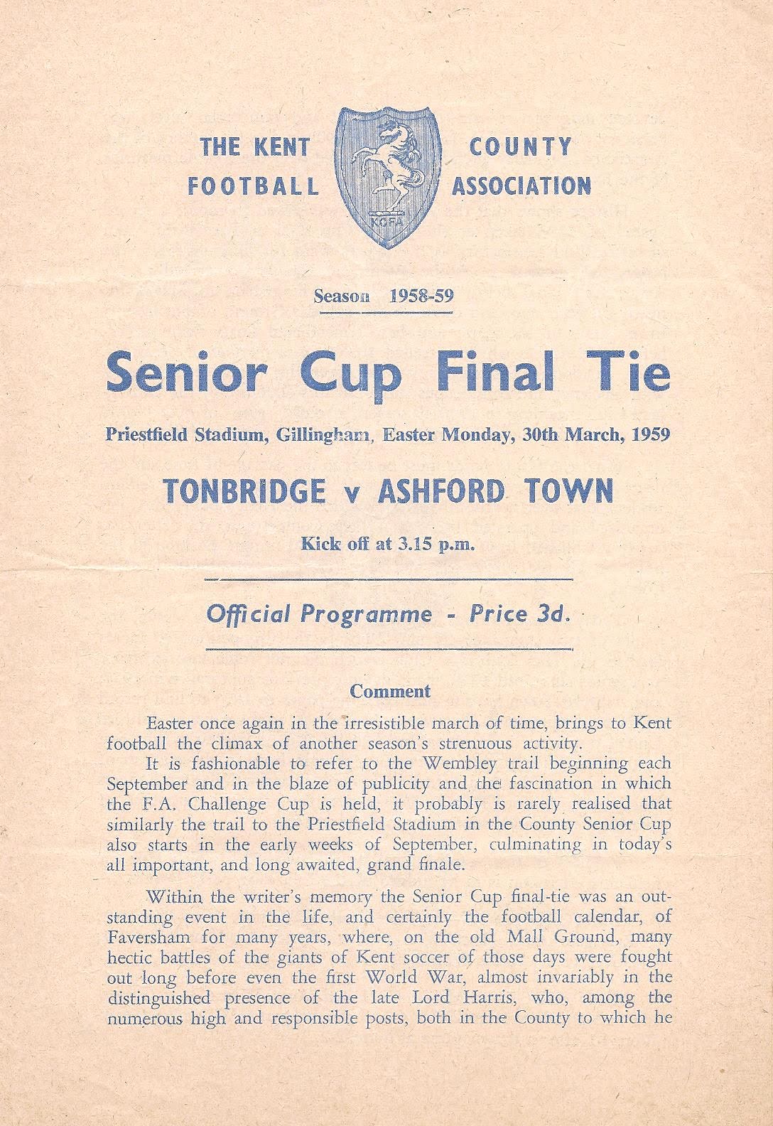 1959 KSC Final Programme