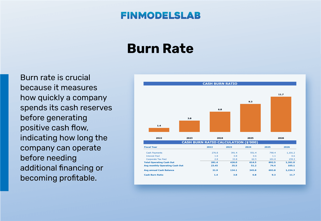 White Labeling financial model template for startup cash burn out rate