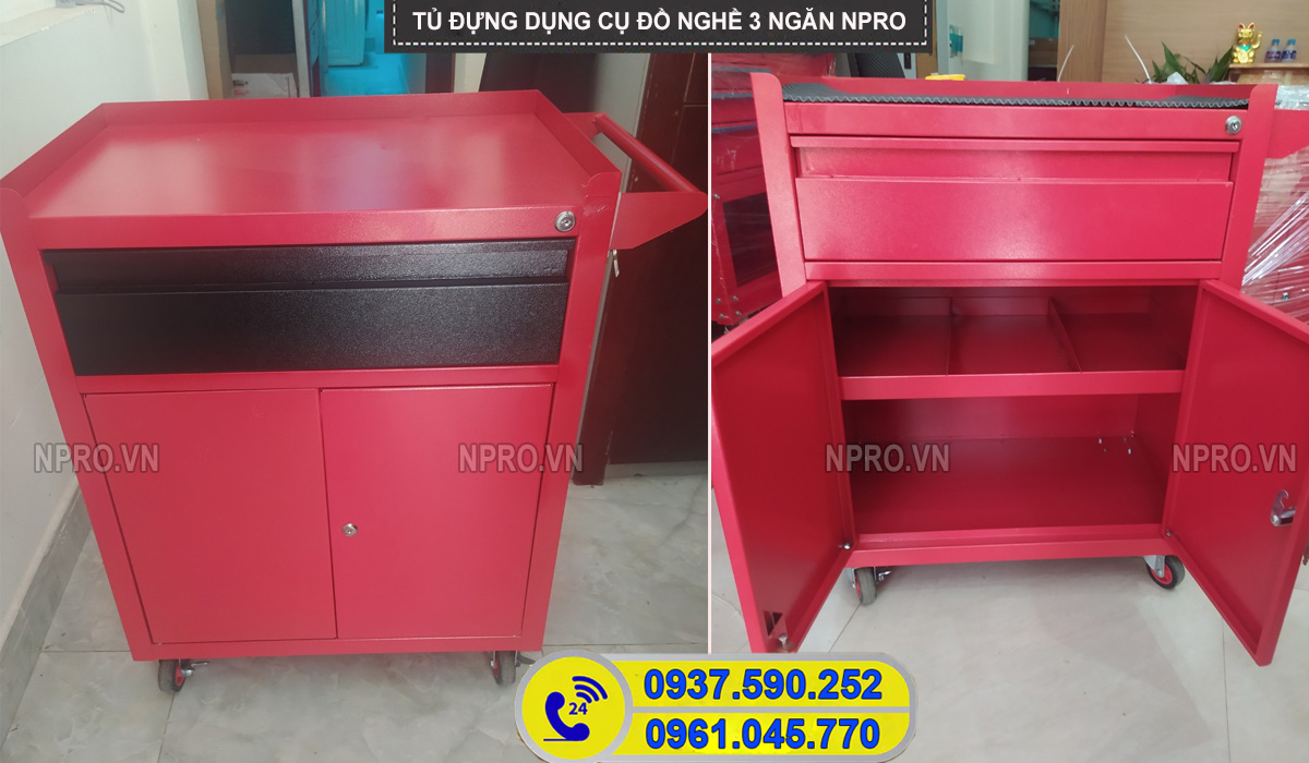 Tủ đồ nghề cơ khí kết hợp ngăn kéo và ngăn mở cánh