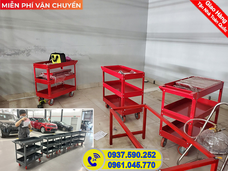 Xe đẩy dụng cụ đồ nghề 3 ngăn 4 ngăn bền đẹp giá rẻ