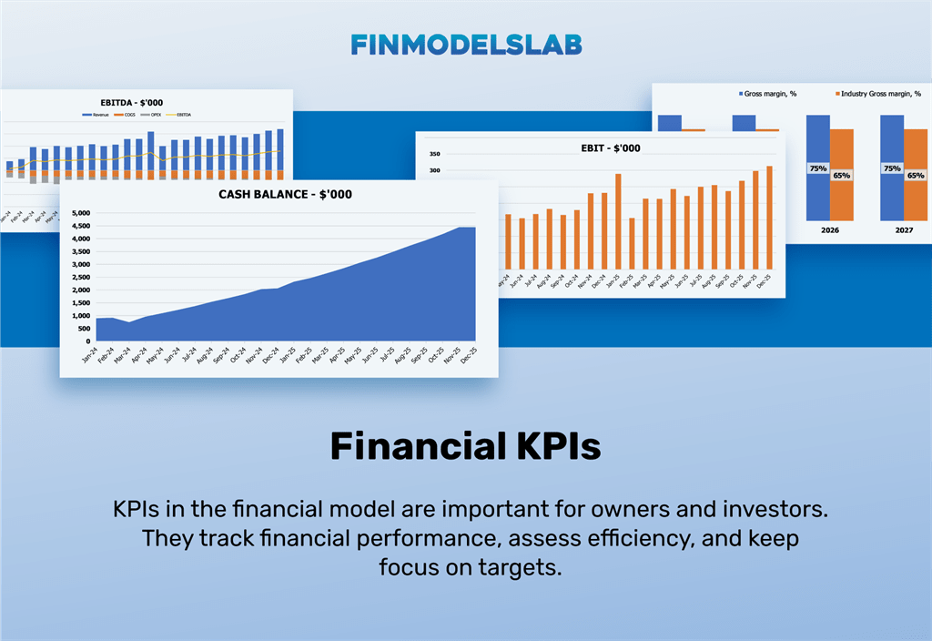 concierge service startup financial model template excel Financial KPIs