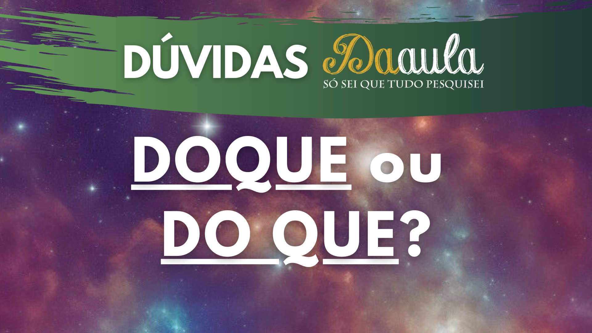 Qual a Forma Correta: Do que ou Doque (junto)?