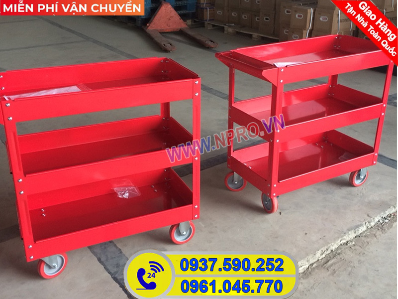 Xe đẩy dụng cụ đồ nghề 3 ngăn 3 tầng giá rẻ chất lượng tốt 3aN6X5A