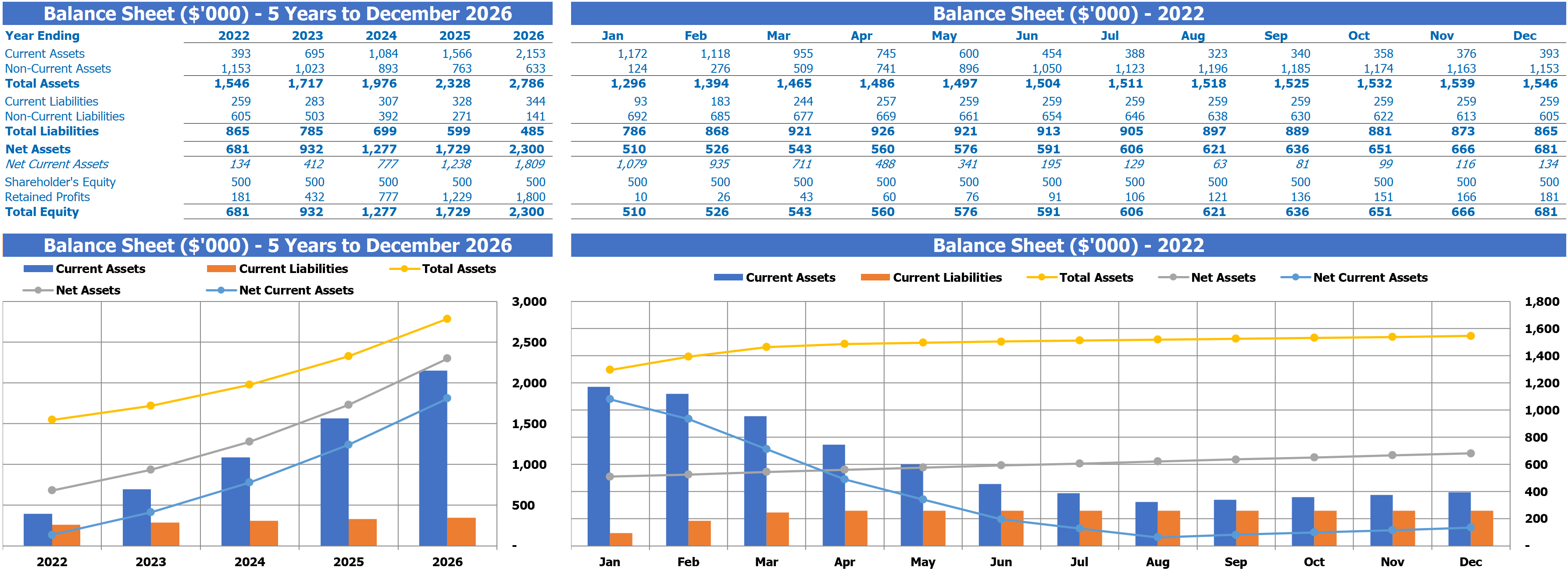 Donut Shop Financial Plan Balance Sheet Report