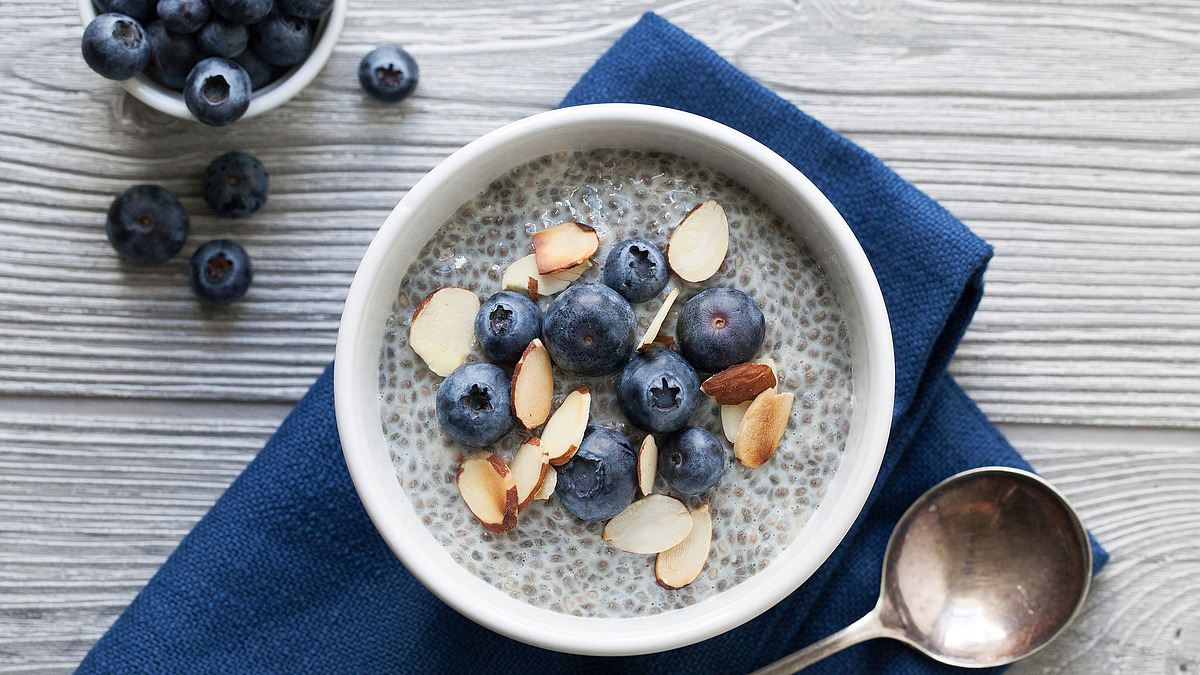 Blueberry almond chia pudding